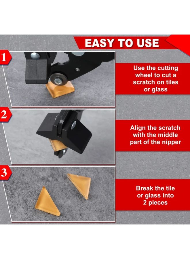 Heavy Duty Carbon Steel Tile Nippers Red Professional Porcelain Ceramic Glass Cutter Tool - Image 5