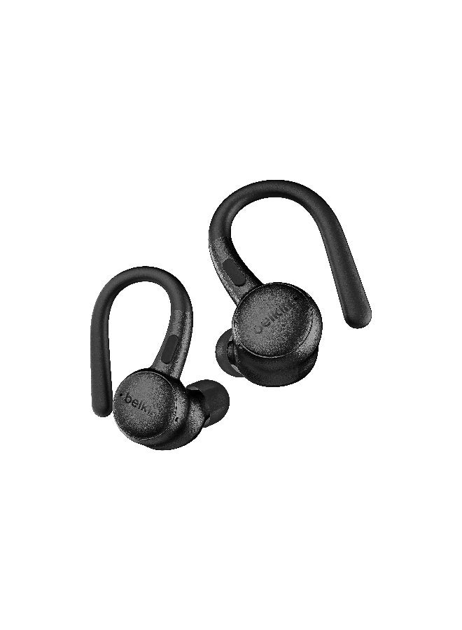 بيلكين Belkin SoundForm ActiveFit Wireless Earphones with Built-in Microphone, USB-C Fast Charging, 36H Battery Life, IP54 Water Resistance - Bluetooth Earbuds for iPhone, iPad, Galaxy, Pixel, & More - Black Black - Image 3