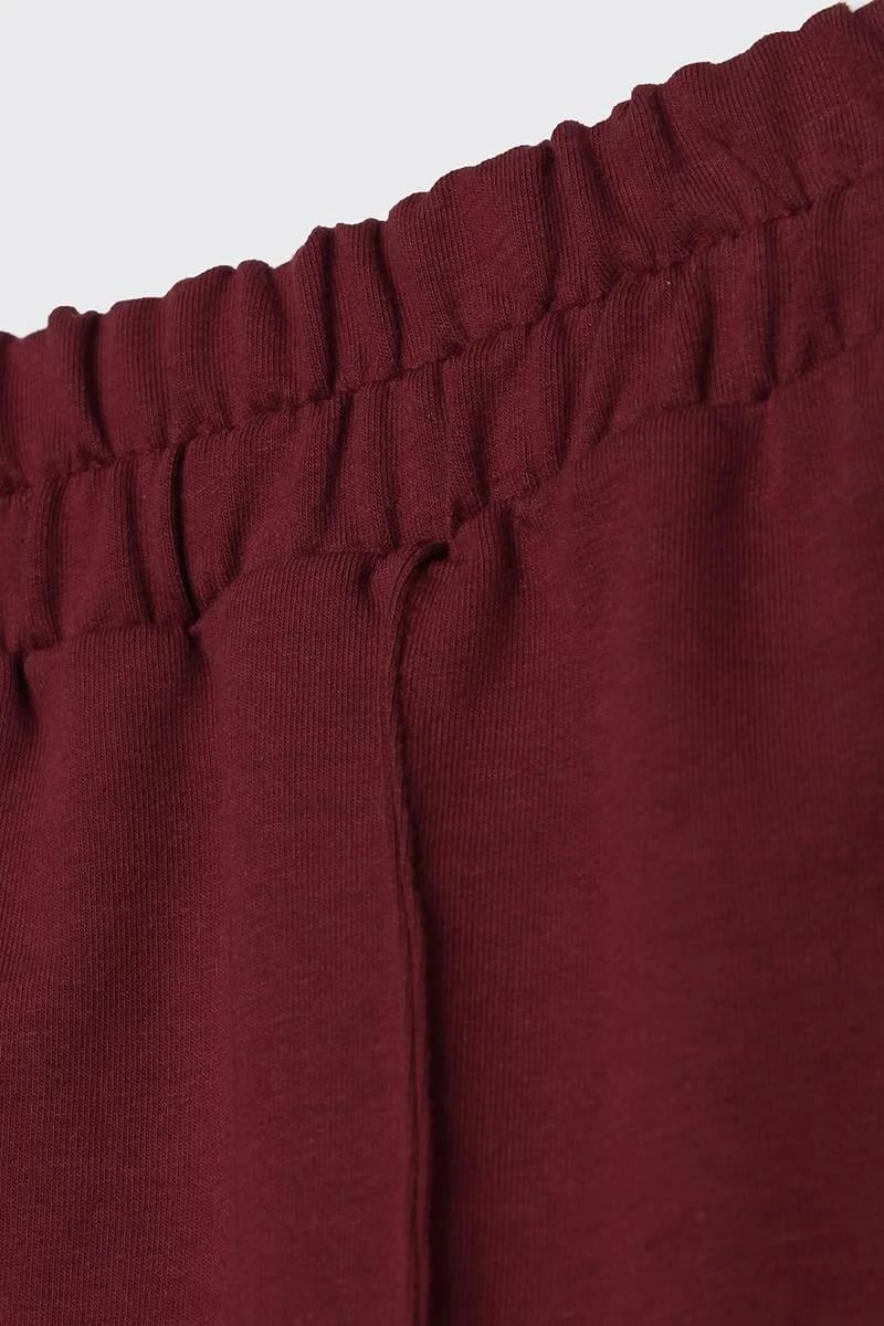 Allday Burgundy-Striped Ribbon Skirt Short Cardigan Set