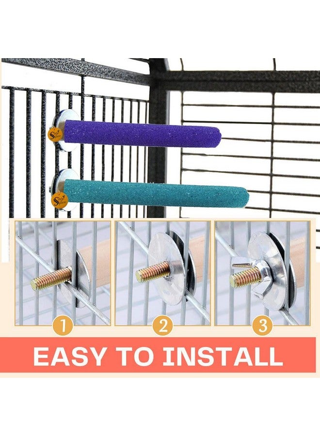 سايج سكوير مجموعة مجاثم من الخشب الطبيعي مقاس 4 و6 بوصات من الرمال الخشنة | تمرين، طحن الأظافر، حامل ألعاب، تدريب، ملحقات القفص | العصافير، الببغاوات، البادجي، الكوكتيل (عبوة من قطعتين) - Image 5