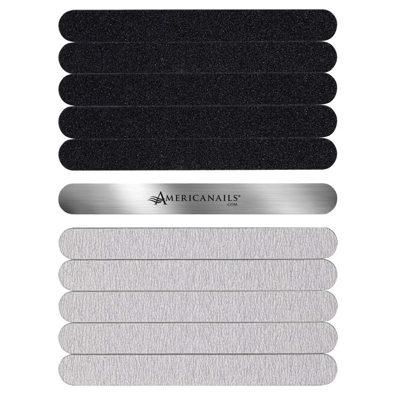 AMERICANAILS .COM Americanails Stainless Steel Nail File Kit with EasyPeel Cushioned Abrasive Strips - Image 2