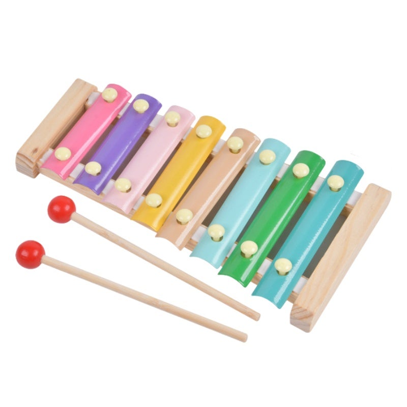 Wooden Xylophone 8-Tone Percussion Board - Bright Color-Coded Tones Early Education Puzzle for Baby Early Cognitive Development - Image 1