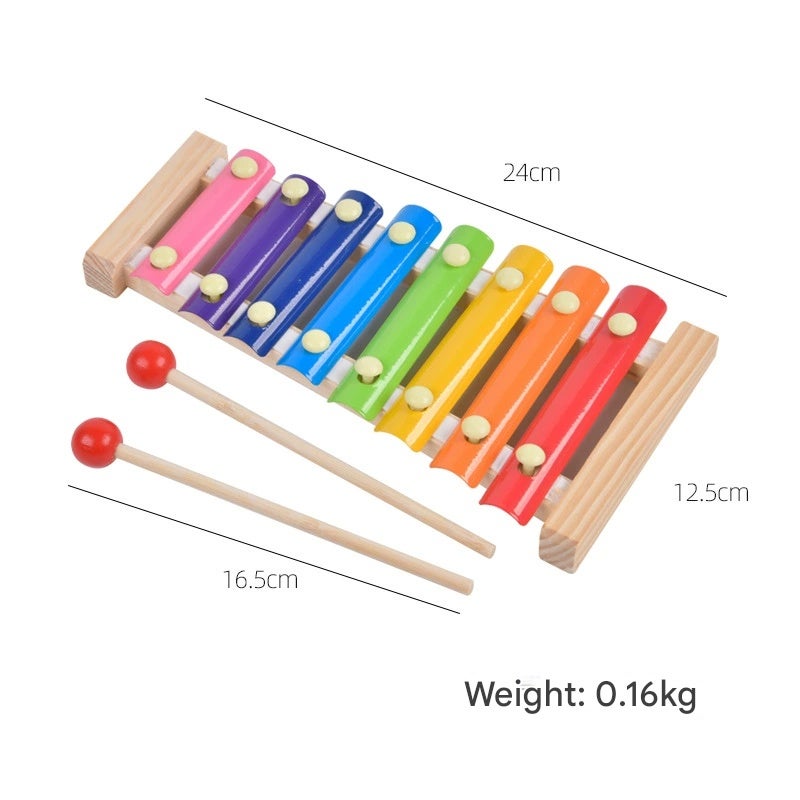 Wooden Xylophone 8-Tone Percussion Board - Bright Color-Coded Tones Early Education Puzzle for Baby Early Cognitive Development - Image 5