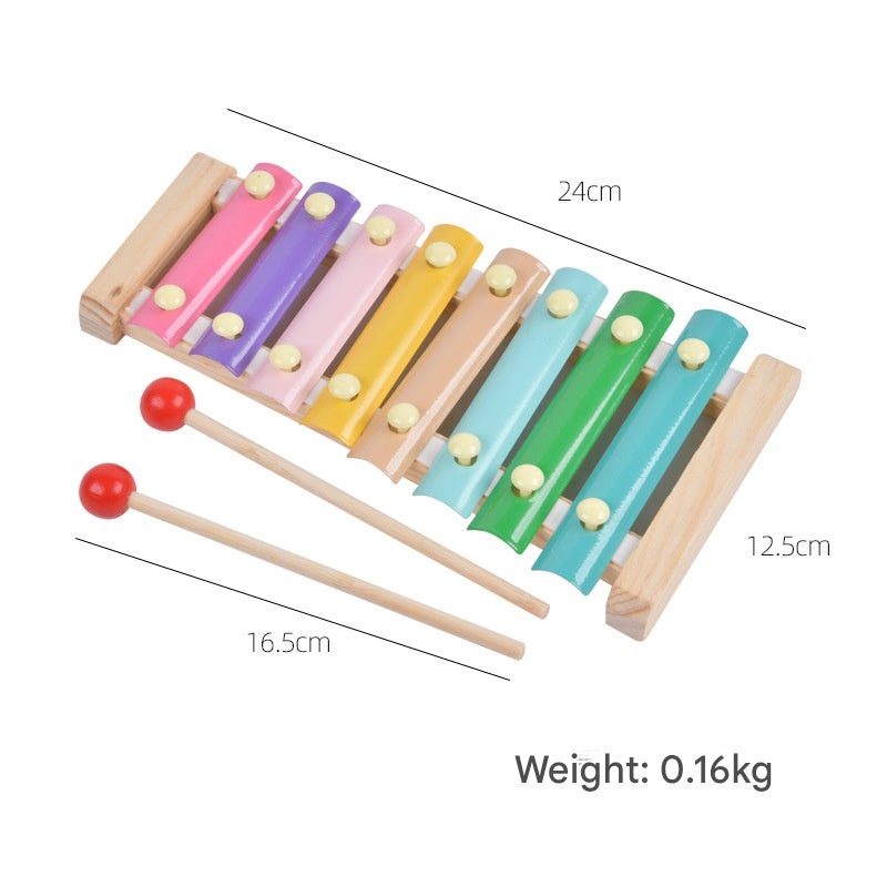 Wooden Xylophone 8-Tone Percussion Board - Bright Color-Coded Tones Early Education Puzzle for Baby Early Cognitive Development - Image 2