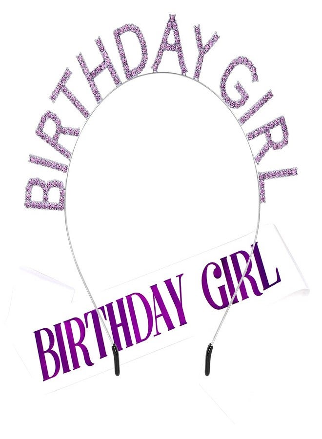 AOPRIE Birthday Girl Headband Sash 2V5jkOe4H, 2 Count (Pack of 1), Metal - Image 1