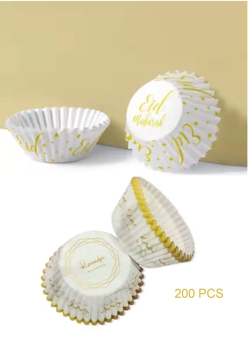 Boxwoods 200 Pcs Of Ramadan And Eid Party Decor Cupcake Liner Baking Cup Patisserie Wrapper Muffin Cupcake Paper Cases  - Image 3
