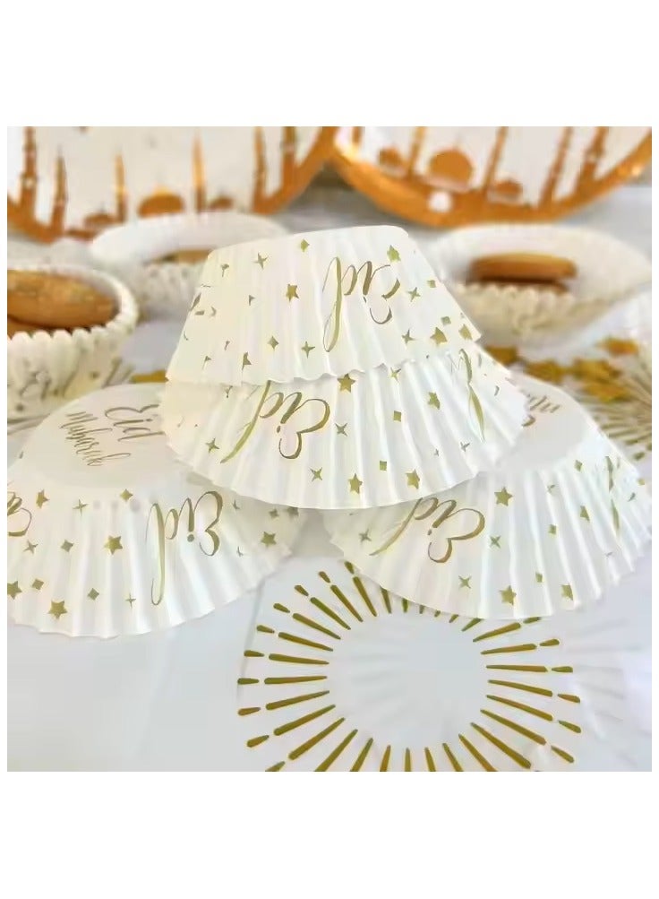 Boxwoods 200 Pcs Eid Party Decor Cupcake Liner Baking Cup Patisserie Wrapper Muffin Cupcake Paper Cases - Image 1