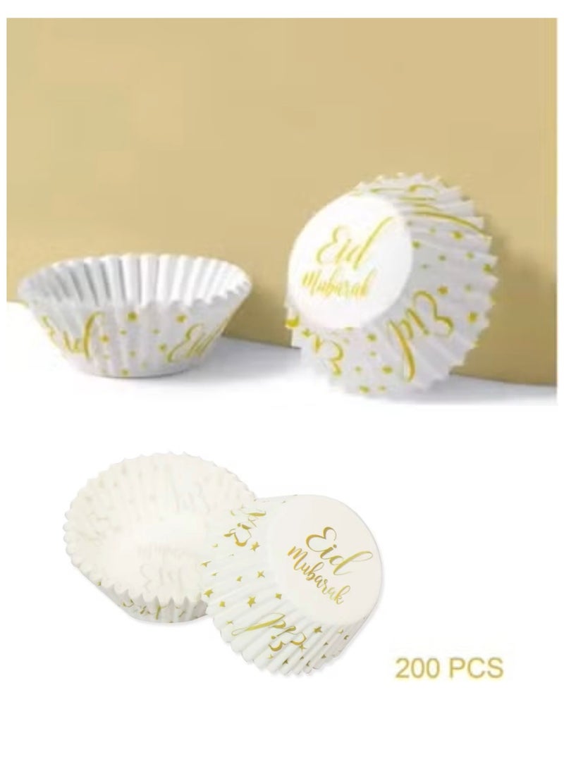 Boxwoods 200 Pcs Eid Party Decor Cupcake Liner Baking Cup Patisserie Wrapper Muffin Cupcake Paper Cases - Image 3