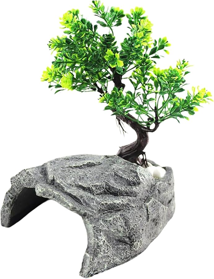 Gecko Cave Style B Resin Shelter Ornament Realistic Hideaway For Lizards Bearded Dragons Snakes - Image 1