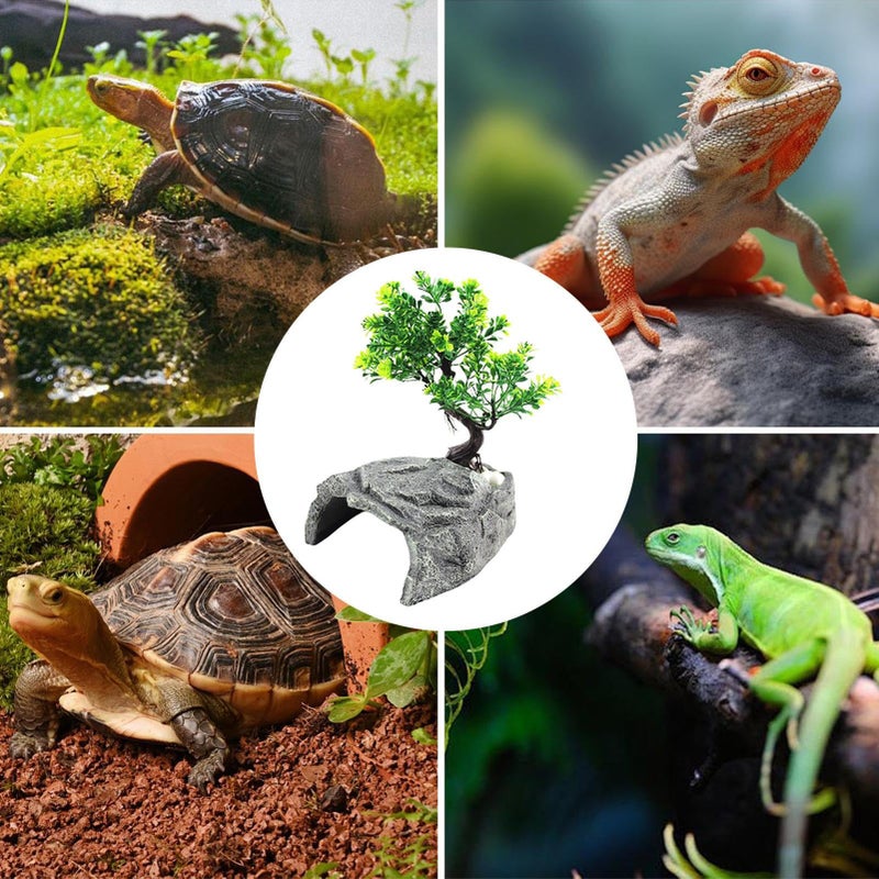 Gecko Cave Style B Resin Shelter Ornament Realistic Hideaway For Lizards Bearded Dragons Snakes - Image 5