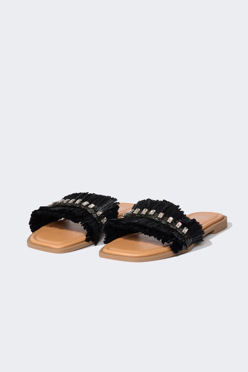 DeFacto Black Woman Woman Single Band Flat Base Slippers Casual - Image 1