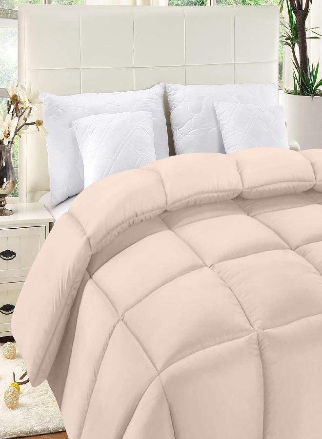 Utopia Bedding Comforter Duvet Insert - Quilted Comforter with Corner Tabs - Box Stitched Down Alternative Comforter (Twin, Beige) - Image 2