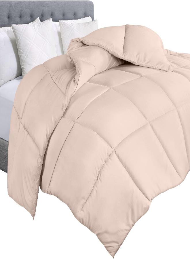 Utopia Bedding Comforter Duvet Insert - Quilted Comforter with Corner Tabs - Box Stitched Down Alternative Comforter (Twin, Beige) - Image 5
