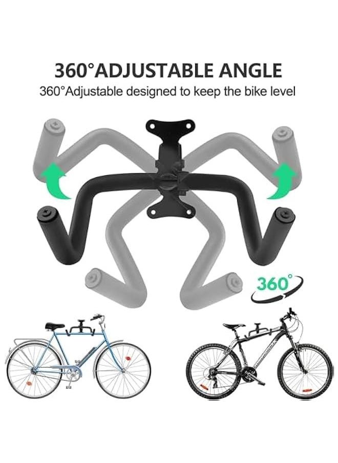 HOOKOR 2 Pack Bike Wall Mount Bike Storage Rack - Foldable - Length and Angle Adjustable - Horizontal Bicycle Rack for Garage,Indoor,Home,Road Bikes,Mountain Bikes,Hybrid Bikes  - Image 3