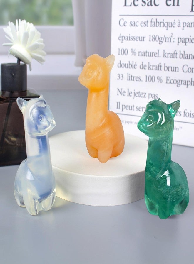 Ytbeoxk 2.1 inch Hand Carved Natural Fluorite Alpaca Statue Sparkling Desk Charm for Kitchen Serenity Zen Office Guardian Stress Relief Companions Statue Crystal Home Decor. - Image 4