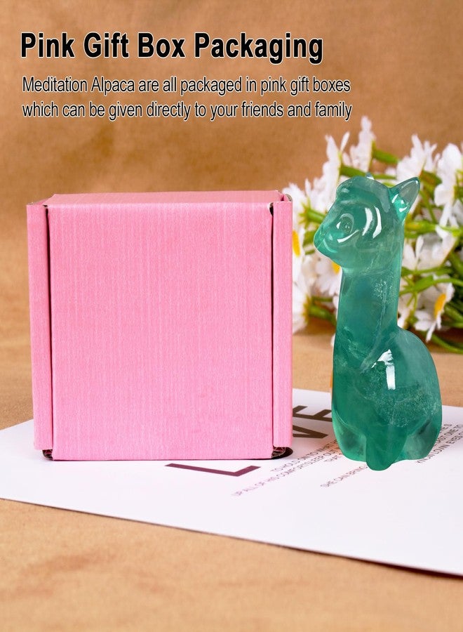 Ytbeoxk 2.1 inch Hand Carved Natural Fluorite Alpaca Statue Sparkling Desk Charm for Kitchen Serenity Zen Office Guardian Stress Relief Companions Statue Crystal Home Decor. - Image 3