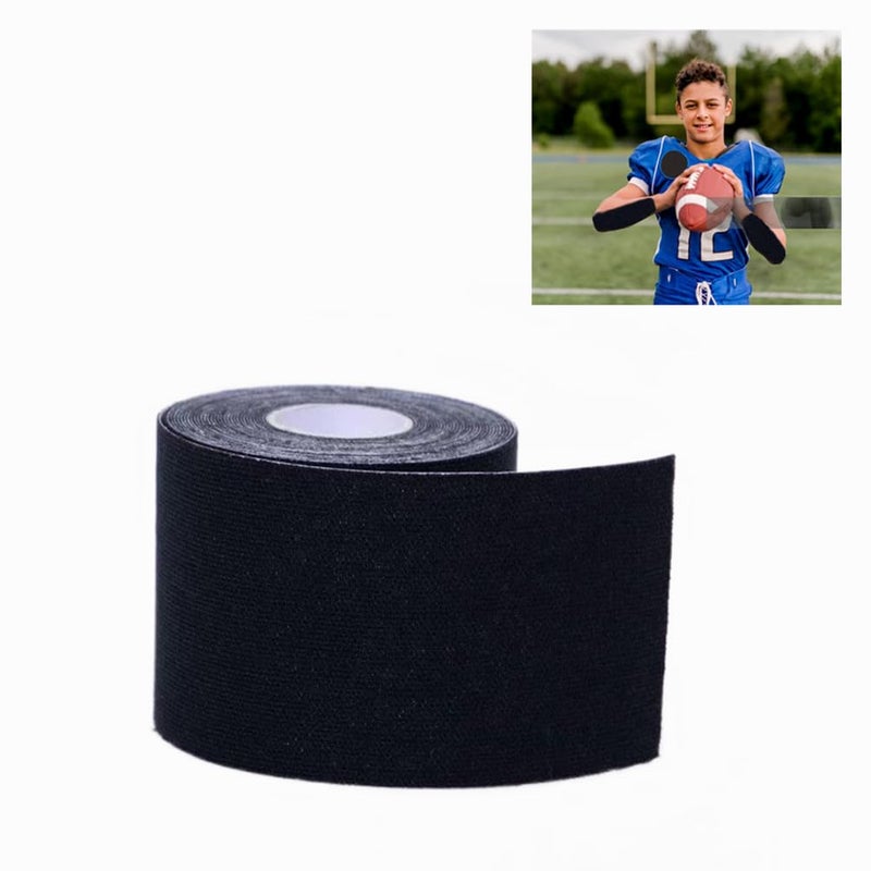 Therasports شريط العشب الأسود ثيراسبورتس 3 إنش لكرة القدم للشباب صغير مصمم للأولاد الصغار ابن ابنة حفيد لاصق للغاية يحمي من حروق العشب مرن وقابل للتنفس 109 ياردة - Image 3