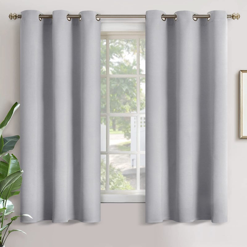 YoungsTex Light Grey Blackout Curtains 63 Inch Length for Bedroom  Thermal Insulated with Grommet Room Darkening Window Drapes for Living Room Kids Basement 2 Panels 42 x 63 Inch Light Grey