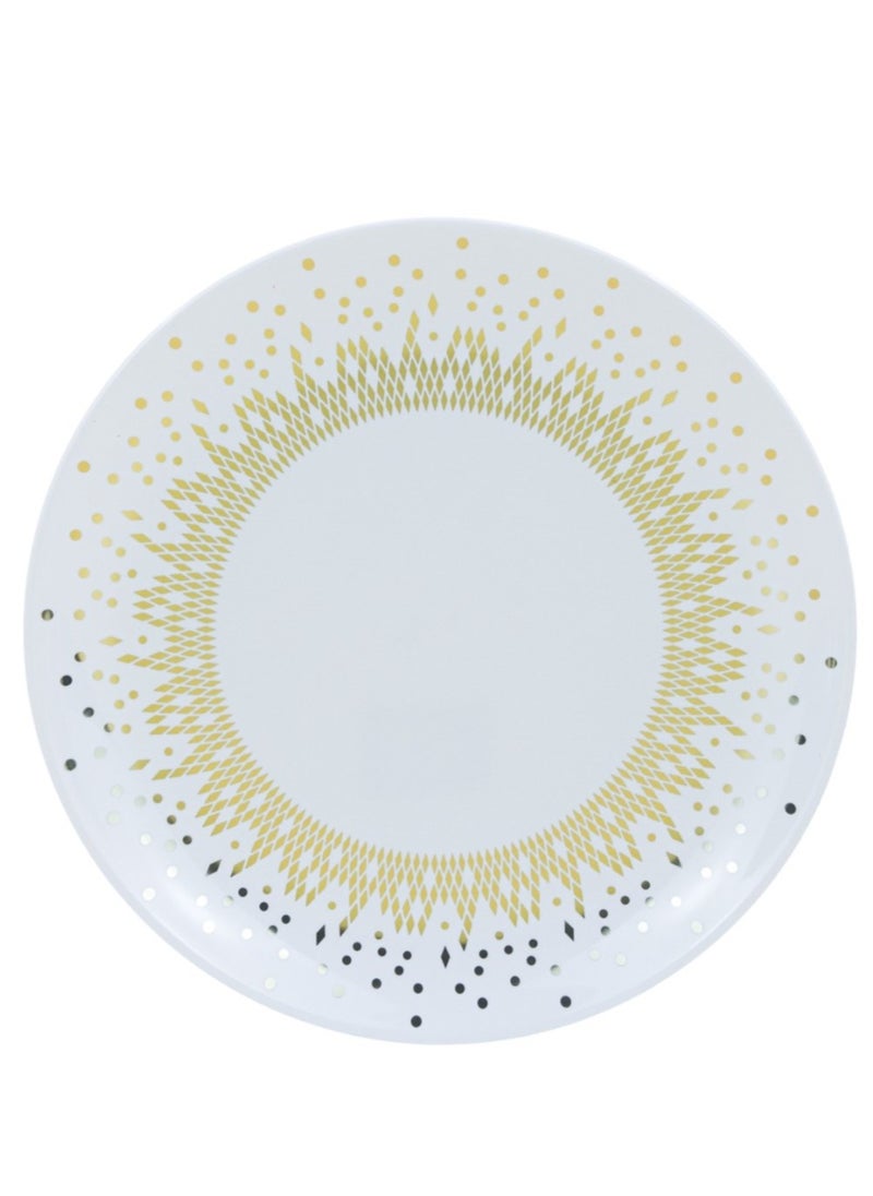 Sunny Your Bright Choice Disposable Plastic Plates Premium Confetti Pattern Fancy Festive Party Set, 10 Pieces (Gold)  - Image 3