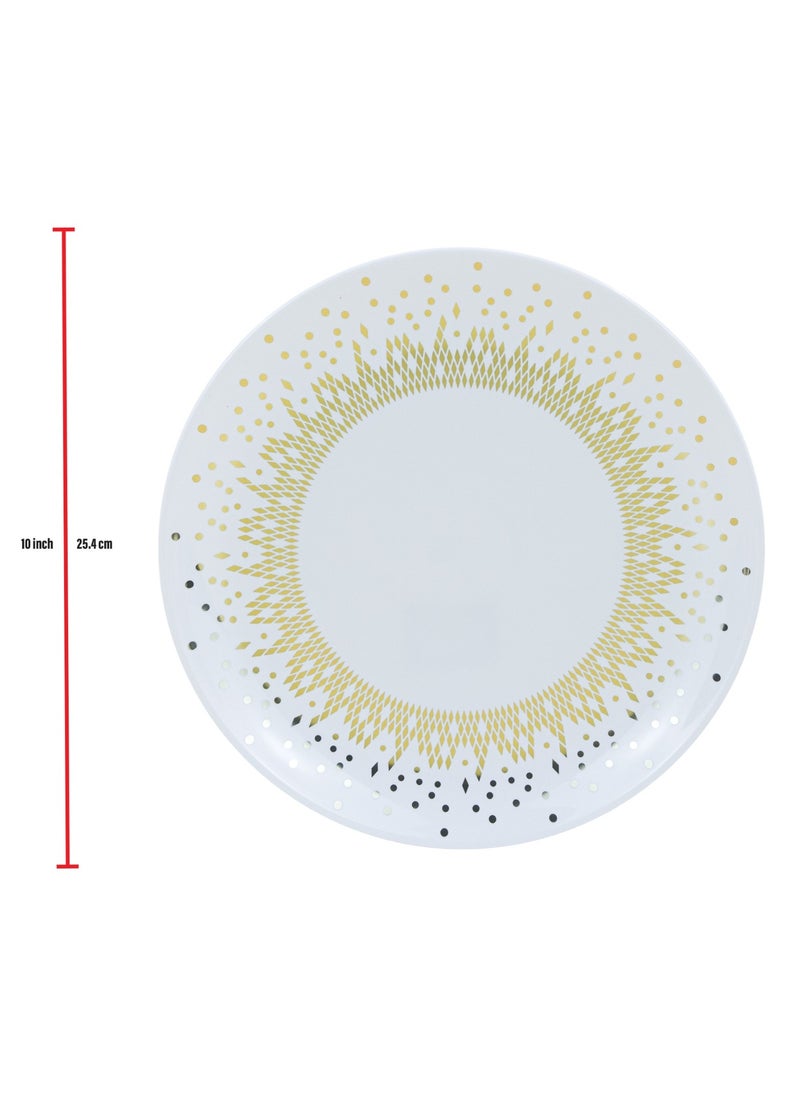 Sunny Your Bright Choice Disposable Plastic Plates Premium Confetti Pattern Fancy Festive Party Set, 10 Pieces (Gold)  - Image 4