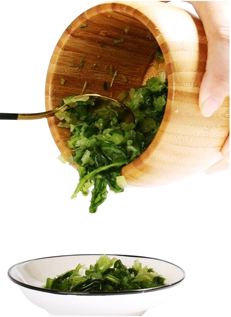 A TO Z Bamboo Wooden Mortar & Pestle 12 cm – Guacamole Bowl, Garlic Pepper Ginger Grinder, Molcajete for Pesto, Spices, and Herbs  - Image 2