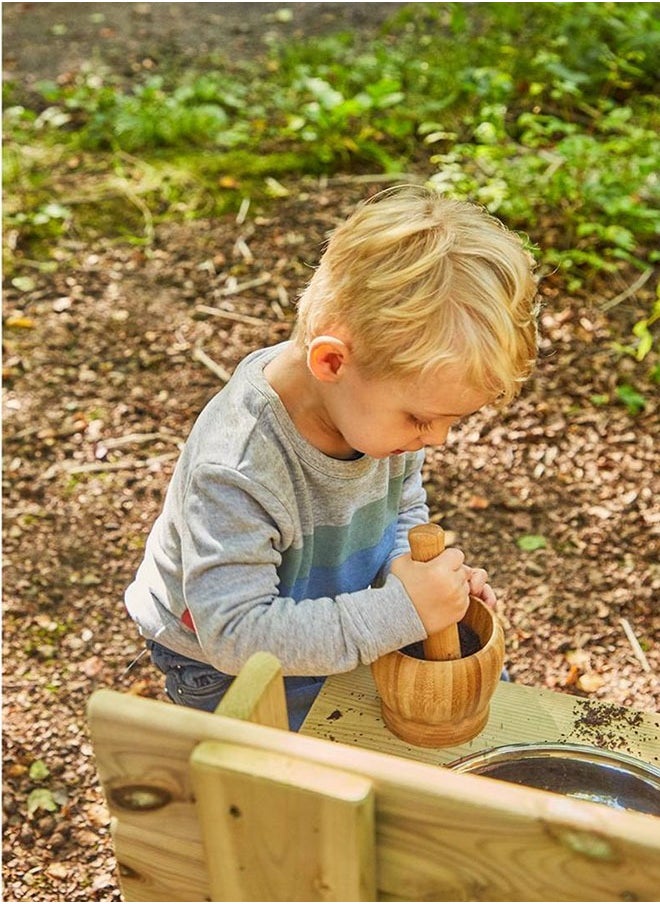 A TO Z Bamboo Wooden Mortar & Pestle 12 cm – Guacamole Bowl, Garlic Pepper Ginger Grinder, Molcajete for Pesto, Spices, and Herbs  - Image 5