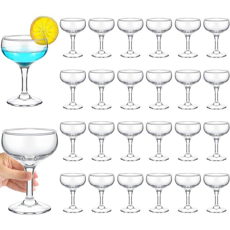Weewooday 24 Pcs Coupe Glasses 4 6 oz Champagne Glasses Bulk Cocktail Glasses Set Gifts Martini Glasses Margarita Glasses Daiquiri Glasses T for Home Restaurants Bar and Parties