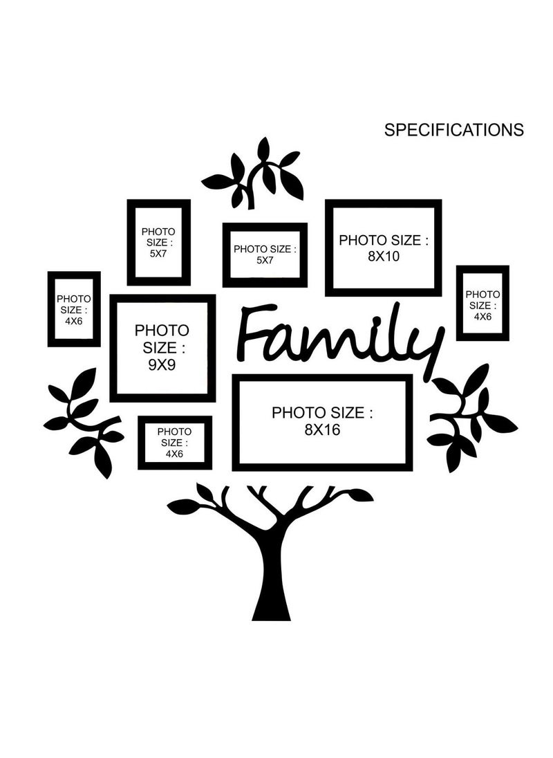 Paper Plane Design PAPER PLANE DESIGN 13-Piece Wooden Family Tree Set in Black D4 (STYLE 2)  - Image 4