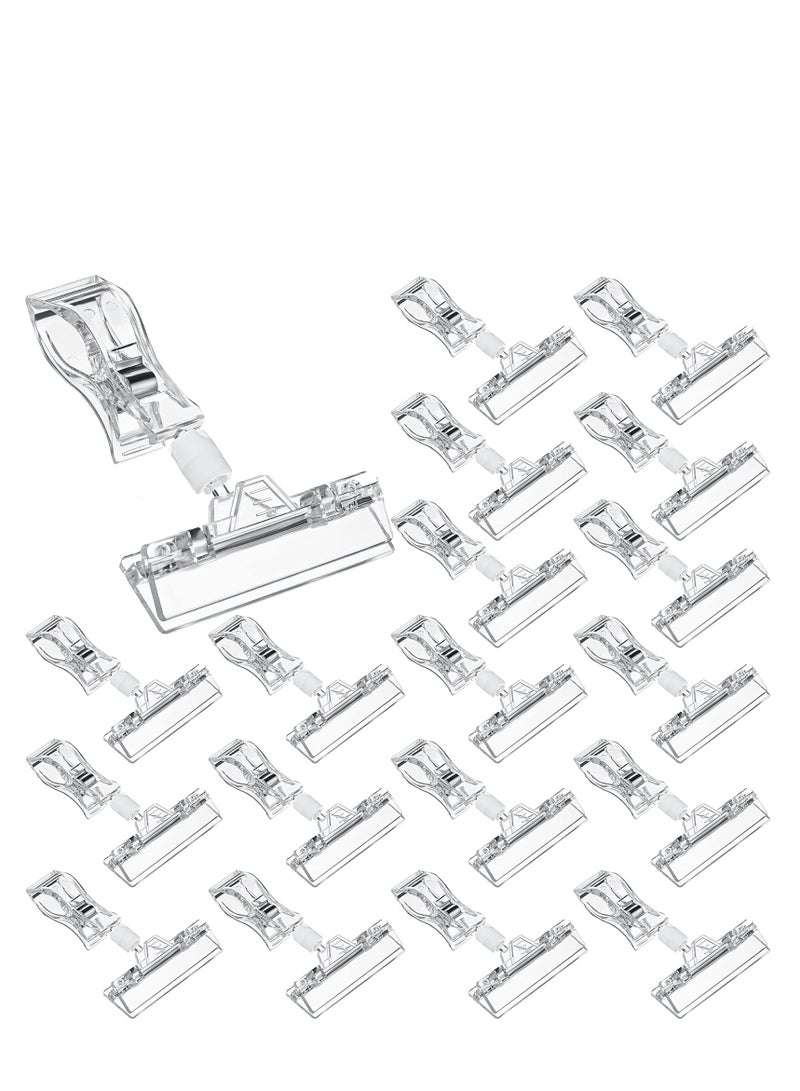 KASTWAVE Merchandise Sign Clip 25pcs Merchandise Sign Clip Price Tag Clamp Transparent Price Label Holder Merchandise Display Tag Sign Paper Card Display Promotion Clips Holders Stand for Shopping Mall - Image 1