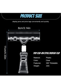 KASTWAVE Merchandise Sign Clip 25pcs Merchandise Sign Clip Price Tag Clamp Transparent Price Label Holder Merchandise Display Tag Sign Paper Card Display Promotion Clips Holders Stand for Shopping Mall  - Image 5