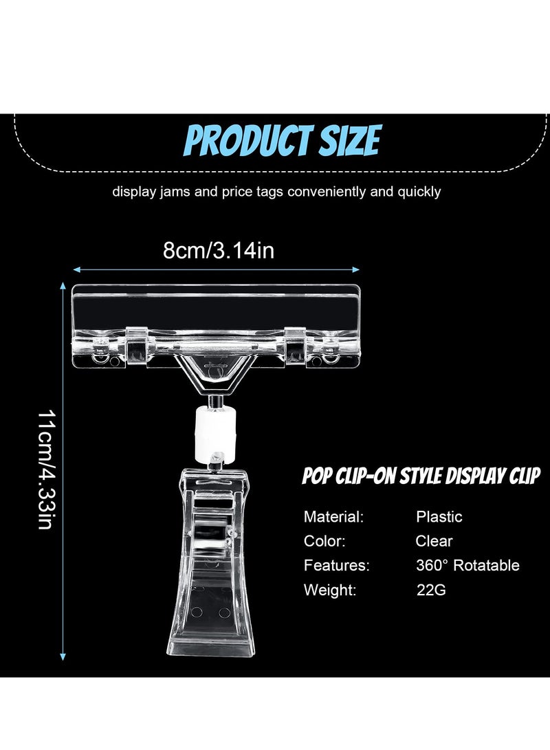 KASTWAVE Merchandise Sign Clip 25pcs Merchandise Sign Clip Price Tag Clamp Transparent Price Label Holder Merchandise Display Tag Sign Paper Card Display Promotion Clips Holders Stand for Shopping Mall - Image 5