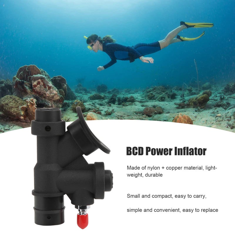 VGEBY Diving Accessories, Diving BCD Power Inflator Universal 45 Degree Oral Power Inflator K Shaped Valve Portable Relief Valve Bare Bcd Inflator Valve - Image 4