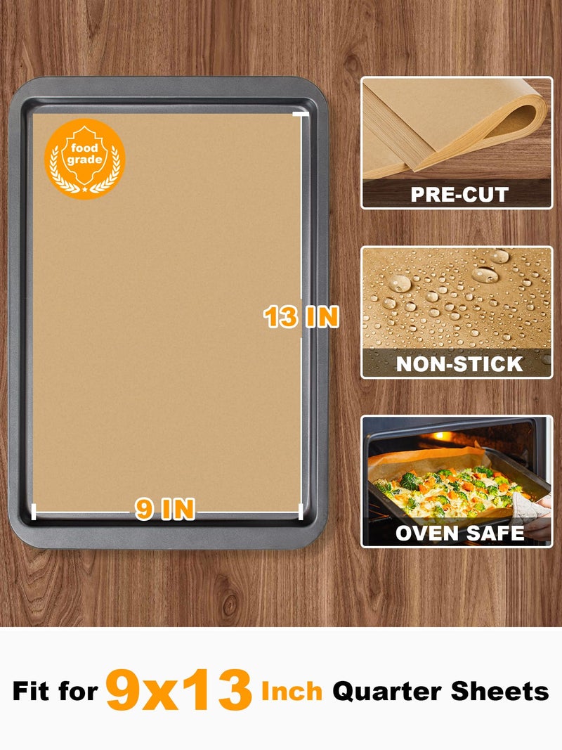 SMARTAKE 300 Pcs Parchment Paper Baking Sheets, 9x13 Inches Non-Stick Precut Baking Parchment, for Baking Grilling Air Fryer Steaming Bread Cup Cake Cookie and More (Unbleached) - Image 2