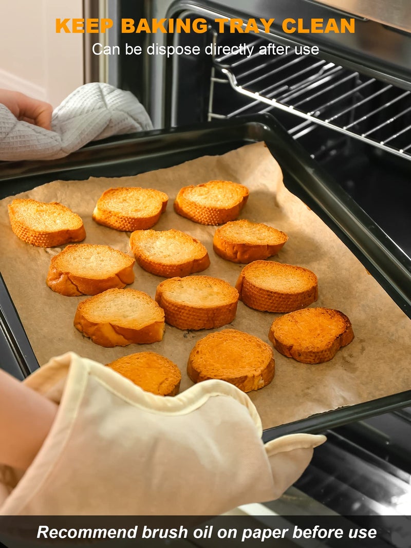 SMARTAKE 300 Pcs Parchment Paper Baking Sheets, 9x13 Inches Non-Stick Precut Baking Parchment, for Baking Grilling Air Fryer Steaming Bread Cup Cake Cookie and More (Unbleached) - Image 4