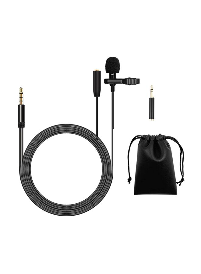 Lavalier Microphone Lapel Clip-on Condenser Mini Mic 3.5mm TRRS Black - Image 1
