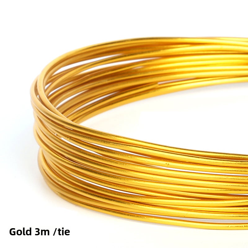 1mm-2.5mm Oxidized Colorful Aluminum Wire for DIY Crafts Gold 