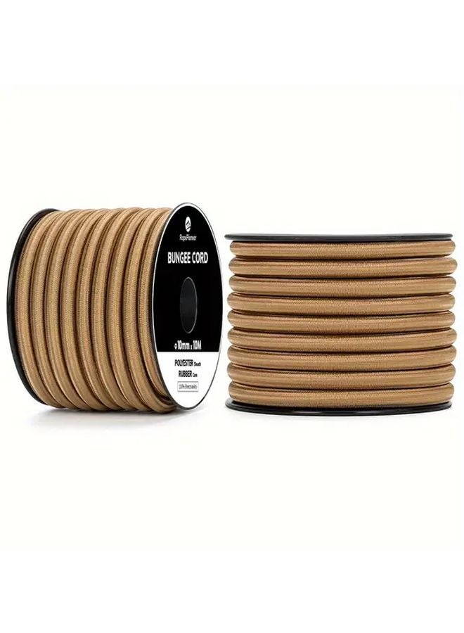 Coyote Brown Heavy Duty 10mm Bungee Cord 393 7inch Shock Cord For Outdoor Tent Trailer Cargo - Image 1