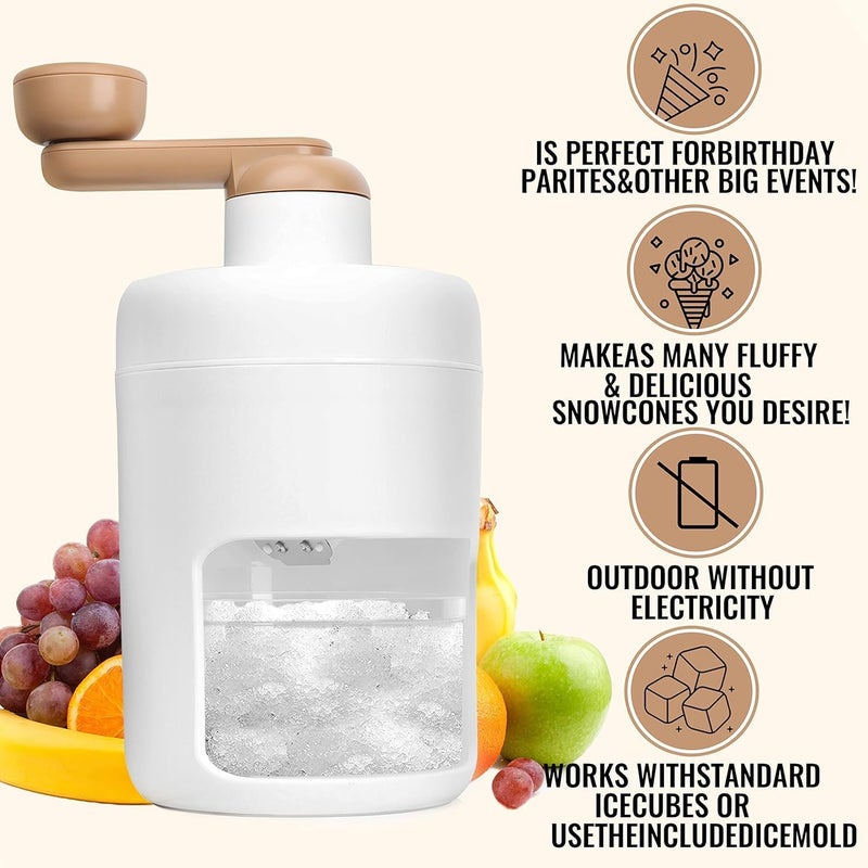 جليفار ماكينة صنع الثلج المبشور - ماكينة صنع مخروط الثلج - ماكينة حلاقة ثلج يدوية، لا تحتاج إلى كهرباء، كسارة ثلج متينة، ممتعة لحفلات الأطفال والتخييم والحلوى المجمدة في أي مكان - Image 5