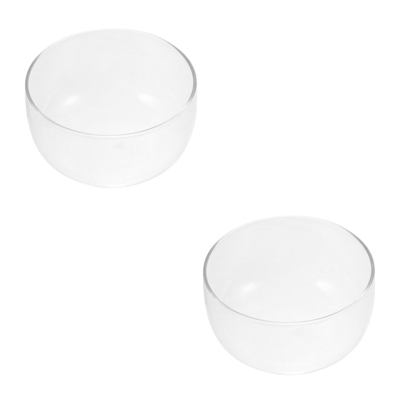 2pcs Glass Salad Bowl Transparent Heatproof Fruits Dessert Storage Bowl for Home Store (550ml) - Image 1