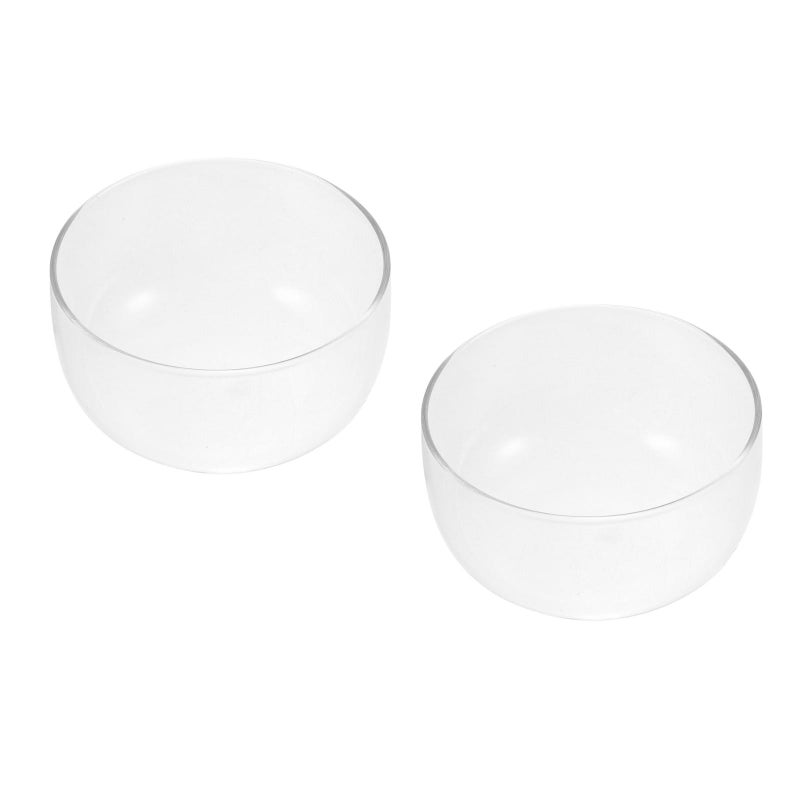 2pcs Glass Salad Bowl Transparent Heatproof Fruits Dessert Storage Bowl for Home Store (550ml) - Image 4