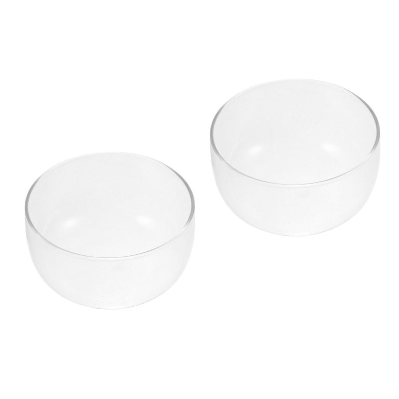 2pcs Glass Salad Bowl Transparent Heatproof Fruits Dessert Storage Bowl for Home Store (550ml) - Image 3