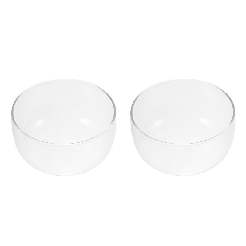 2pcs Glass Salad Bowl Transparent Heatproof Fruits Dessert Storage Bowl for Home Store (550ml) - Image 5