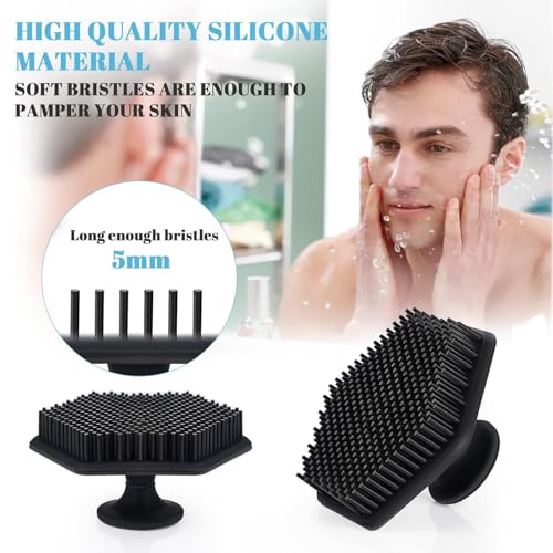 LIKE 2 STORE® Silicone Body & Face Scrubber - For Men Woman, Shower and Bathroom 4-Piece Set | with Hook - Silicone Grip Technology, Cleaning & Exfoliating Your Skin | Long-Lasting & Easy to Clean - Image 2