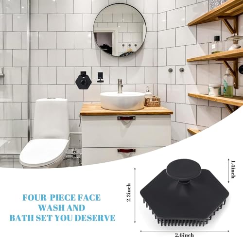 LIKE 2 STORE® Silicone Body & Face Scrubber - For Men Woman, Shower and Bathroom 4-Piece Set | with Hook - Silicone Grip Technology, Cleaning & Exfoliating Your Skin | Long-Lasting & Easy to Clean - Image 5