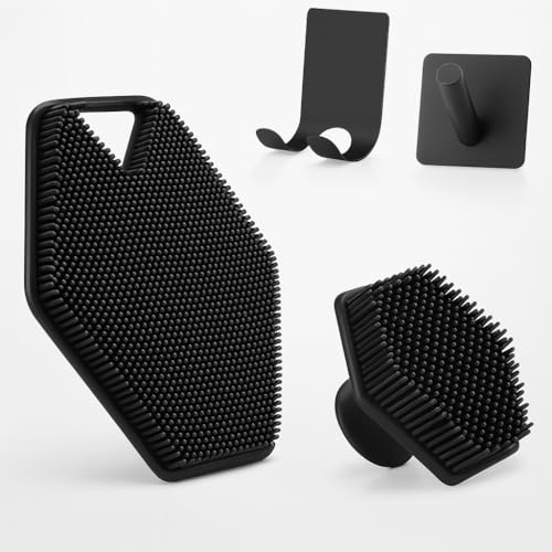 LIKE 2 STORE® Silicone Body & Face Scrubber - For Men Woman, Shower and Bathroom 4-Piece Set | with Hook - Silicone Grip Technology, Cleaning & Exfoliating Your Skin | Long-Lasting & Easy to Clean - Image 1