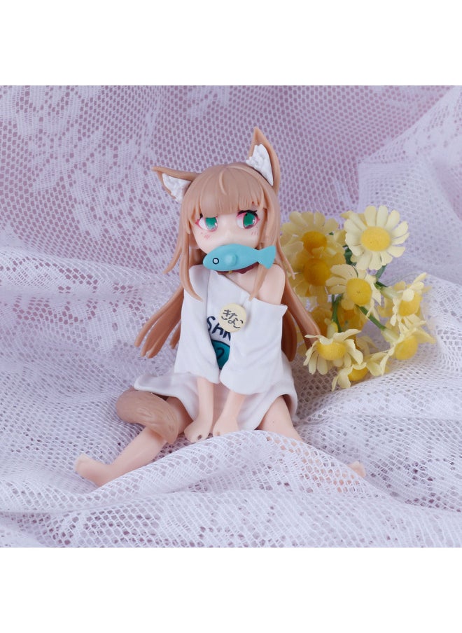 Generic - Two-dimensional Anime Nakano Beautiful Girl Dressing Figure Irena Cat Eating Fish Ania Hand-made Model Ornaments-Color:Sleeping Lisa-bag - Image 1