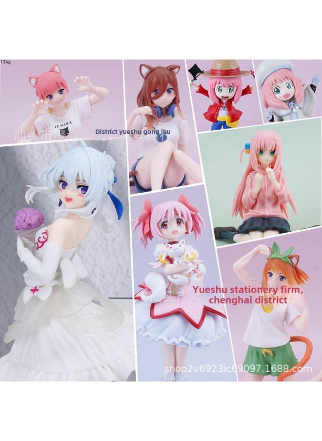 Generic - Two-dimensional Anime Nakano Beautiful Girl Dressing Figure Irena Cat Eating Fish Ania Hand-made Model Ornaments-Color:Sleeping Lisa-bag - Image 1