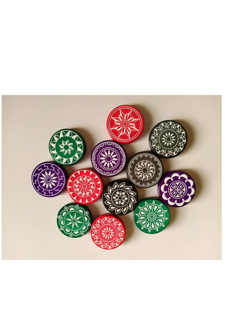 null - Standard Size Carrom Tournament Striker with Smooth Surface and Re Bounce Pack of 2 - Image 1
