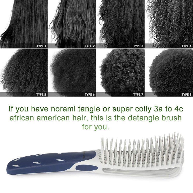 BESTOOL Detangling Brush for Curly and Natural Black Hair, Afro 3/4abc Texture, Faster and Easier Detangling of Wet or Dry Hair with No Pain (Blue) - Image 3