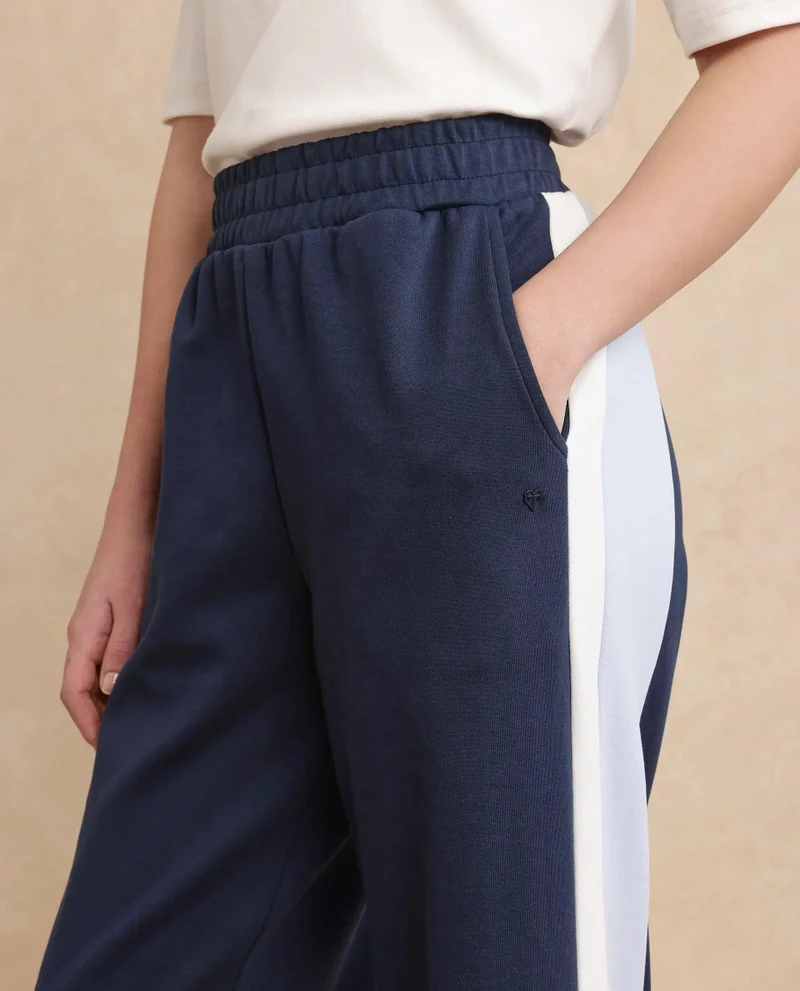 Rareism Women's Contrast Panelled Trackpants